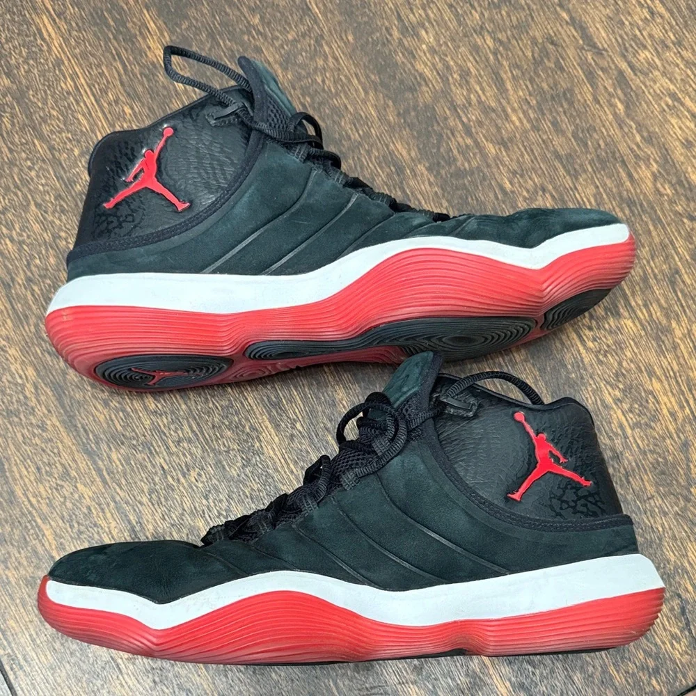 Jordan Men's Black and Red High-Top Sneakers- Super Fly 2017 - Picture 4 of 8